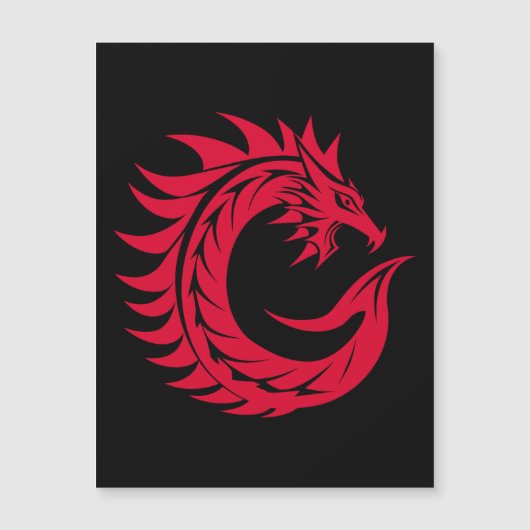 Dragon Styled Letter C, Dragon Alphabet, Monogram Magnetische Uitnodiging (Voorkant)
