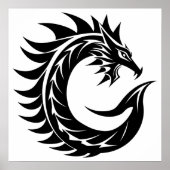 Dragon Styled Letter C, Dragon Alphabet, Monogram Poster (Voorkant)