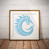 Dragon Styled Letter C, Dragon Alphabet, Monogram Poster