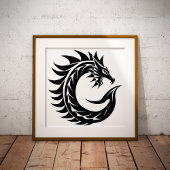 Dragon Styled Letter C, Dragon Alphabet, Monogram Poster