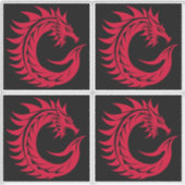 Dragon Styled Letter C, Dragon Alphabet, Monogram Sticker (Voorkant)