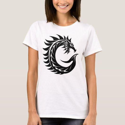 Dragon Styled Letter C, Dragon Alphabet, Monogram T-shirt (Voorkant)