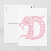 Dragon Styled Letter D, Dragon Alphabet, Monogram Briefkaart (Voorkant / Achterkant)