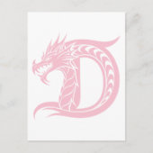 Dragon Styled Letter D, Dragon Alphabet, Monogram Briefkaart (Voorkant)