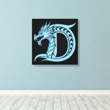 Dragon Styled Letter D, Dragon Alphabet, Monogram
