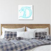 Dragon Styled Letter D, Dragon Alphabet, Monogram Canvas Afdruk (Insitu (Slaapkamer))