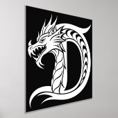 Dragon Styled Letter D, Dragon Alphabet, Monogram Folie Afdrukken (Laagn)