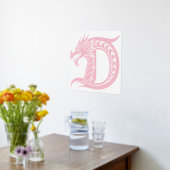Dragon Styled Letter D, Dragon Alphabet, Monogram Folie Afdrukken (Laag (Keuken))