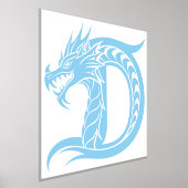 Dragon Styled Letter D, Dragon Alphabet, Monogram Folie Afdrukken (Laagn)