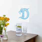 Dragon Styled Letter D, Dragon Alphabet, Monogram Folie Afdrukken (Laag (Keuken))