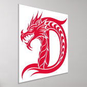 Dragon Styled Letter D, Dragon Alphabet, Monogram Folie Afdrukken (Laagn)