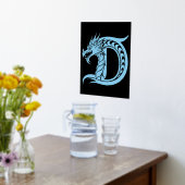 Dragon Styled Letter D, Dragon Alphabet, Monogram Folie Afdrukken (Laag (Keuken))