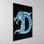 Dragon Styled Letter D, Dragon Alphabet, Monogram Folie Afdrukken (Laagn)