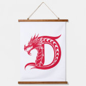 Dragon Styled Letter D, Dragon Alphabet, Monogram Hangend Wandkleed (Voorkant)