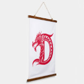 Dragon Styled Letter D, Dragon Alphabet, Monogram Hangend Wandkleed (Gebogen)