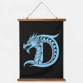 Dragon Styled Letter D, Dragon Alphabet, Monogram Hangend Wandkleed (Voorkant)