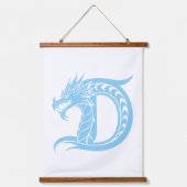 Dragon Styled Letter D, Dragon Alphabet, Monogram Hangend Wandkleed (Voorkant)