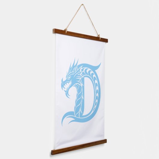 Dragon Styled Letter D, Dragon Alphabet, Monogram Hangend Wandkleed (Gebogen)