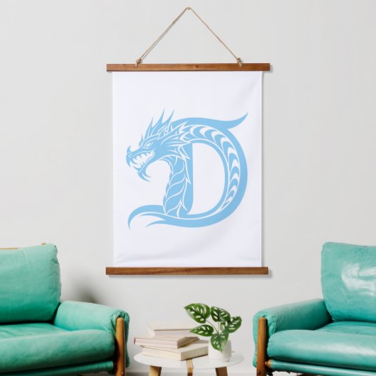 Dragon Styled Letter D, Dragon Alphabet, Monogram Hangend Wandkleed (Woonkamer)