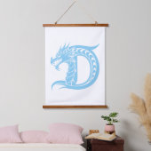 Dragon Styled Letter D, Dragon Alphabet, Monogram Hangend Wandkleed (Slaapkamer)