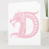 Dragon Styled Letter D, Dragon Alphabet, Monogram Kaart (Voorkant)