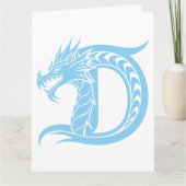 Dragon Styled Letter D, Dragon Alphabet, Monogram Kaart (Voorkant)