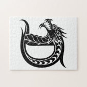 Dragon Styled Letter D, Dragon Alphabet, Monogram Legpuzzel (Horizontaal)