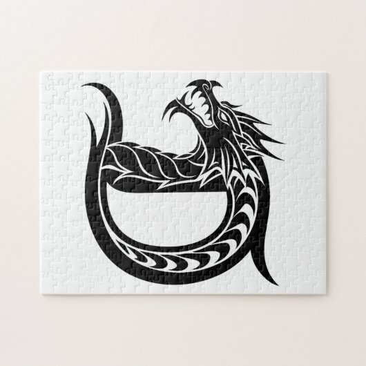 Dragon Styled Letter D, Dragon Alphabet, Monogram Legpuzzel (Horizontaal)
