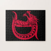 Dragon Styled Letter D, Dragon Alphabet, Monogram Legpuzzel (Horizontaal)