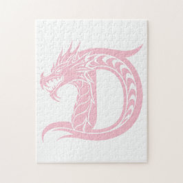 Dragon Styled Letter D, Dragon Alphabet, Monogram Legpuzzel