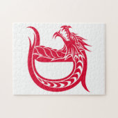 Dragon Styled Letter D, Dragon Alphabet, Monogram Legpuzzel (Horizontaal)