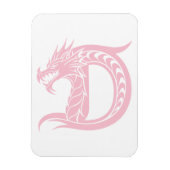 Dragon Styled Letter D, Dragon Alphabet, Monogram Magneet (Verticaal)