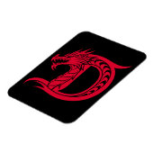 Dragon Styled Letter D, Dragon Alphabet, Monogram Magneet (Linkerzijde)