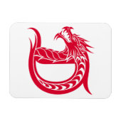 Dragon Styled Letter D, Dragon Alphabet, Monogram Magneet (Horizontaal)
