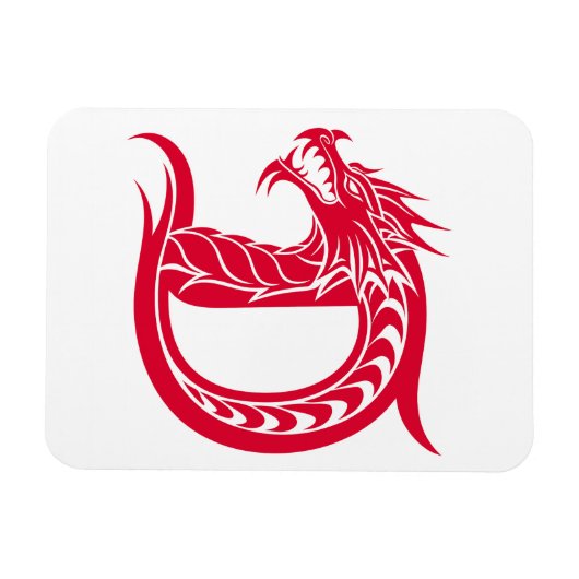 Dragon Styled Letter D, Dragon Alphabet, Monogram Magneet (Horizontaal)