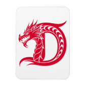 Dragon Styled Letter D, Dragon Alphabet, Monogram Magneet (Verticaal)