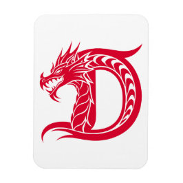 Dragon Styled Letter D, Dragon Alphabet, Monogram Magneet