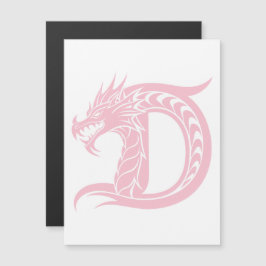 Dragon Styled Letter D, Dragon Alphabet, Monogram Magnetische Uitnodiging