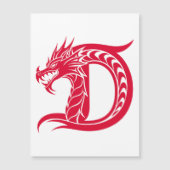 Dragon Styled Letter D, Dragon Alphabet, Monogram Magnetische Uitnodiging (Voorkant)