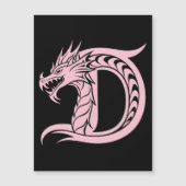 Dragon Styled Letter D, Dragon Alphabet, Monogram Magnetische Uitnodiging (Voorkant)