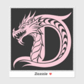 Dragon Styled Letter D, Dragon Alphabet, Monogram Sticker (Vel)