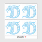 Dragon Styled Letter D, Dragon Alphabet, Monogram Sticker (Vel)