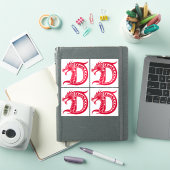 Dragon Styled Letter D, Dragon Alphabet, Monogram Sticker (iPad Cover)