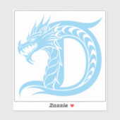 Dragon Styled Letter D, Dragon Alphabet, Monogram Sticker (Vel)