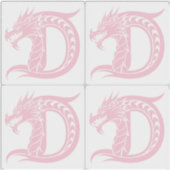 Dragon Styled Letter D, Dragon Alphabet, Monogram Sticker (Voorkant)