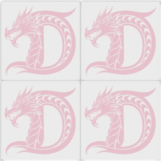 Dragon Styled Letter D, Dragon Alphabet, Monogram Sticker (Voorkant)