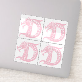 Dragon Styled Letter D, Dragon Alphabet, Monogram Sticker