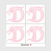 Dragon Styled Letter D, Dragon Alphabet, Monogram Sticker (Vel)