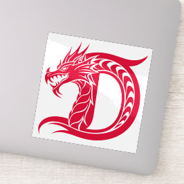 Dragon Styled Letter D, Dragon Alphabet, Monogram Sticker
