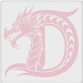 Dragon Styled Letter D, Dragon Alphabet, Monogram Sticker (Voorkant)